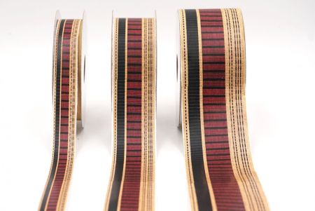 Марунова та бежева смугаста тканинна стрічка набір_AI